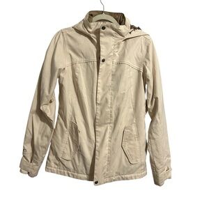 Burton  Dryride Cream Ski Snowboarding Outdoor Hooded Water Resistant Size Small